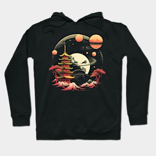 Japanese Temple Tokyo  Asian Inspired Retro Japan Hoodie